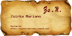 Zsirka Mariann névjegykártya